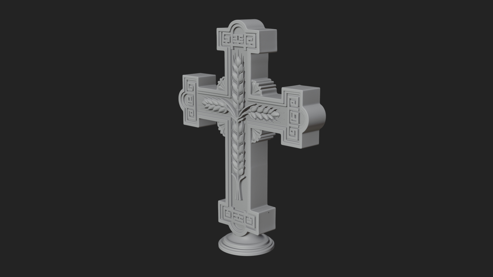 Carved Relief Wall Cross Design 355 3D Print Model 3D Model
