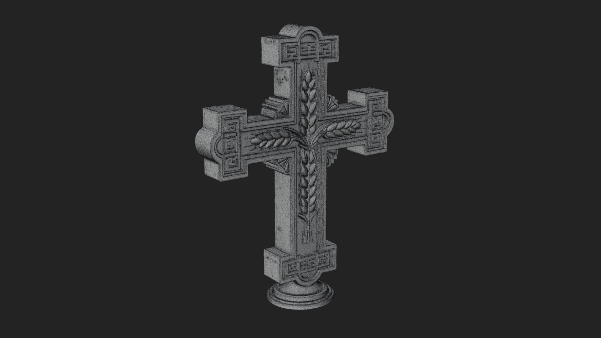 Carved Relief Wall Cross Design 355 3D Print Model 3D Model