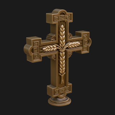 Carved Relief Wall Cross Design 355 3D Print Model