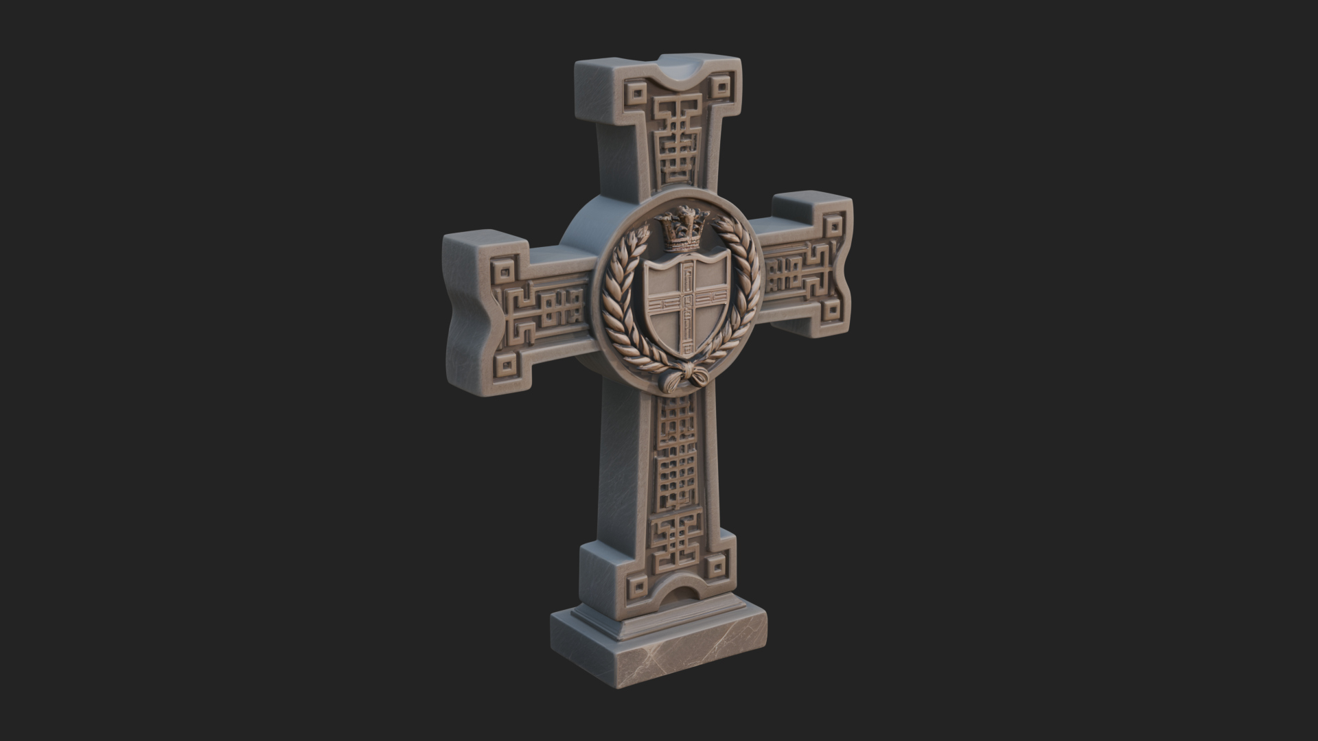 Carved Relief Wall Cross Design 356 3D Print Model 3D Model