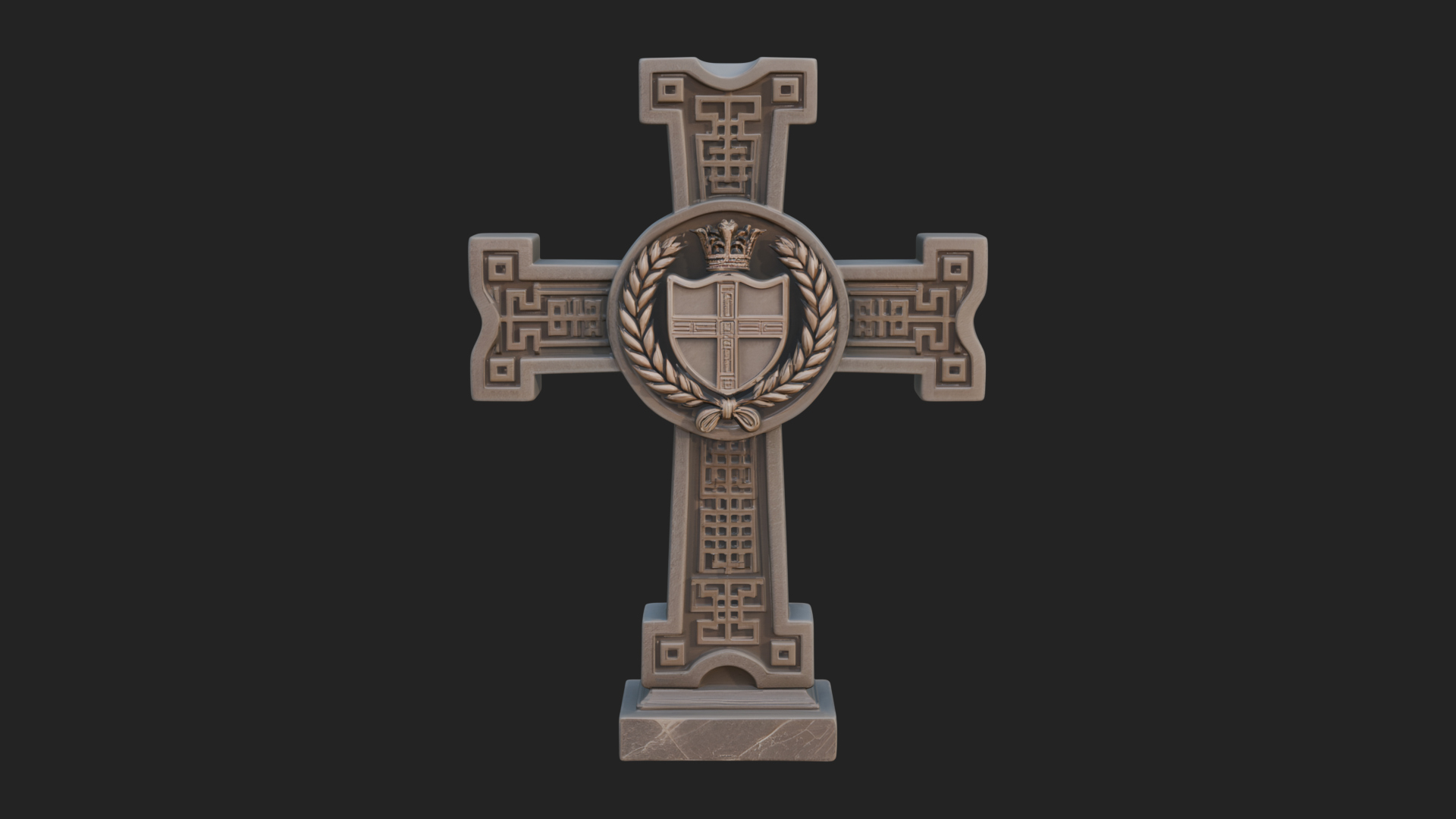 Carved Relief Wall Cross Design 356 3D Print Model 3D Model