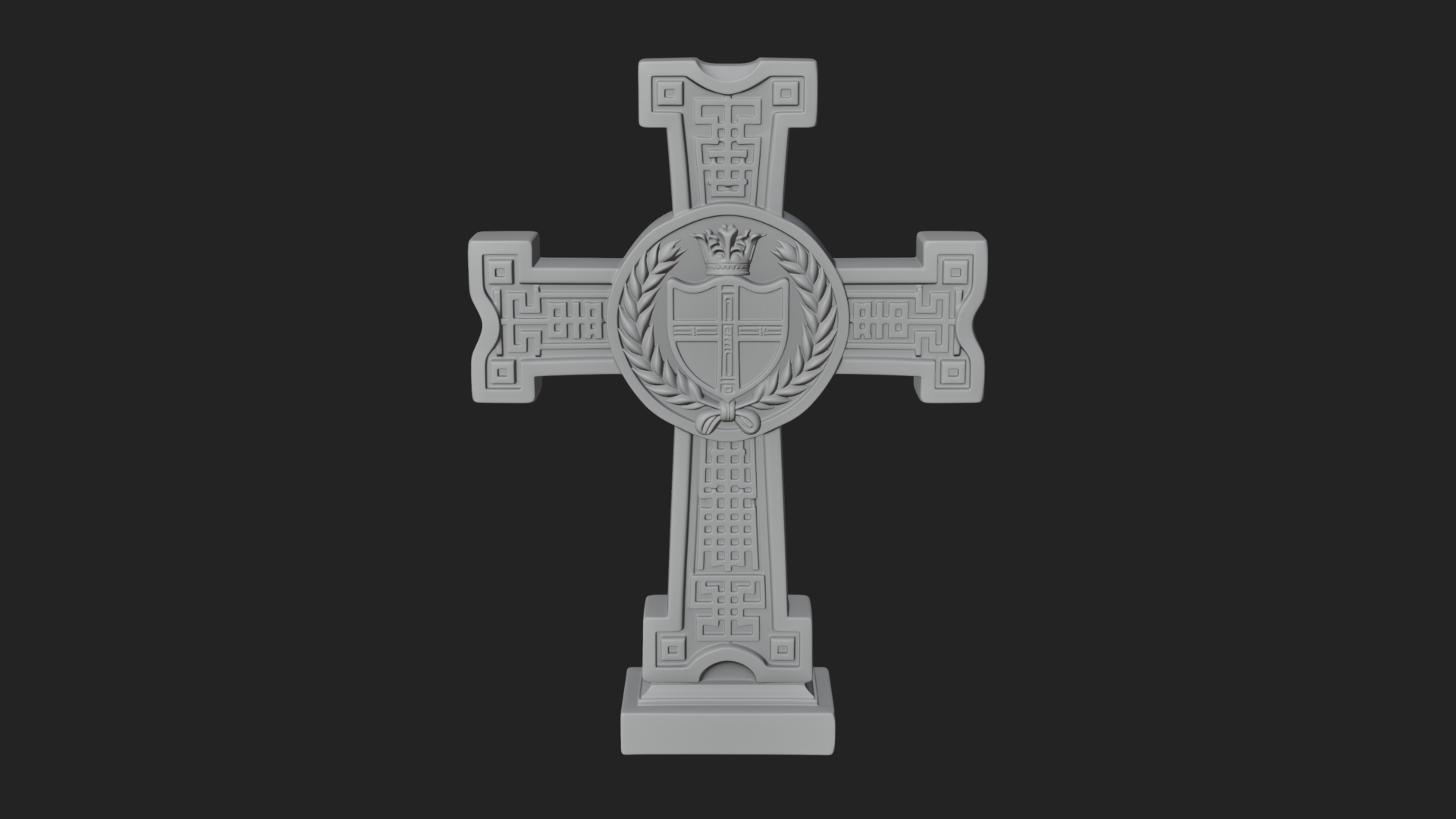 Carved Relief Wall Cross Design 356 3D Print Model 3D Model