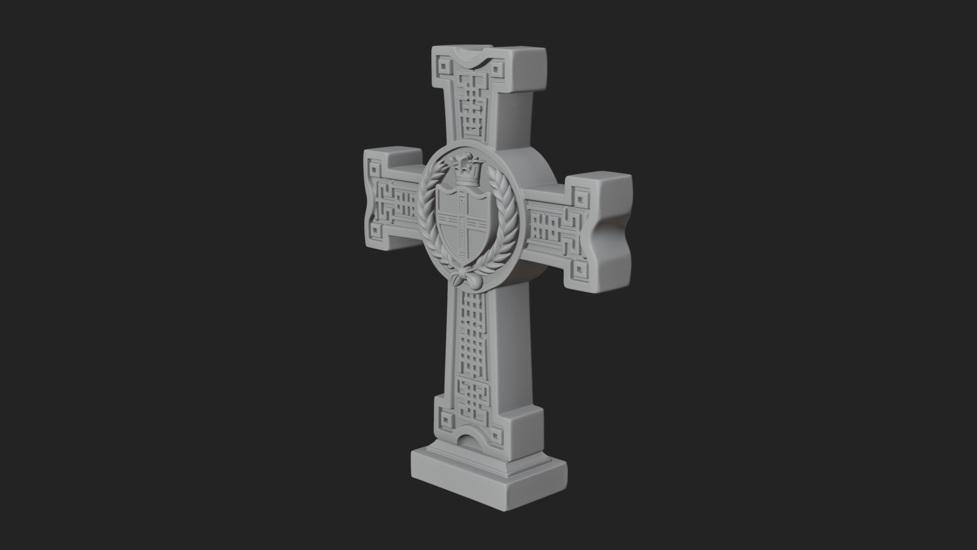 Carved Relief Wall Cross Design 356 3D Print Model 3D Model