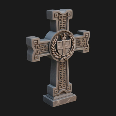 Carved Relief Wall Cross Design 356 3D Print Model