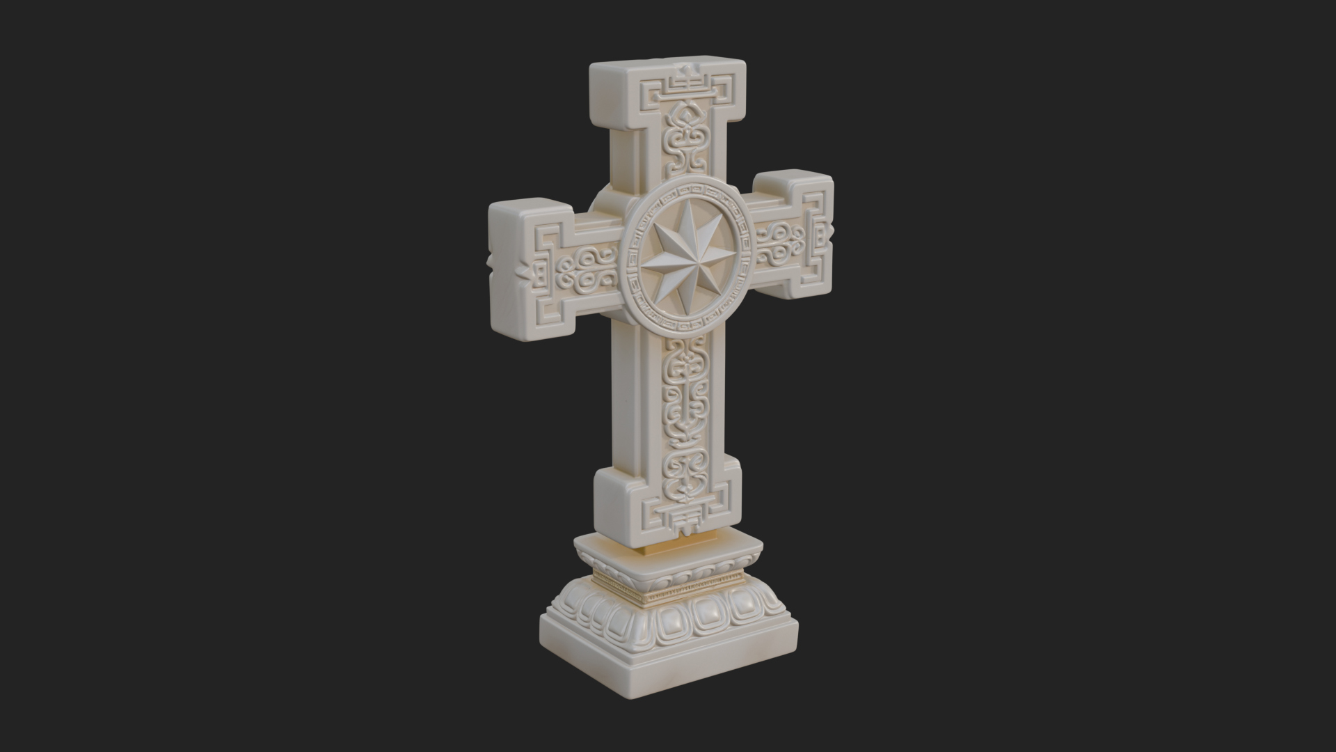 Carved Relief Wall Cross Design 357 3D Print Model 3D Model