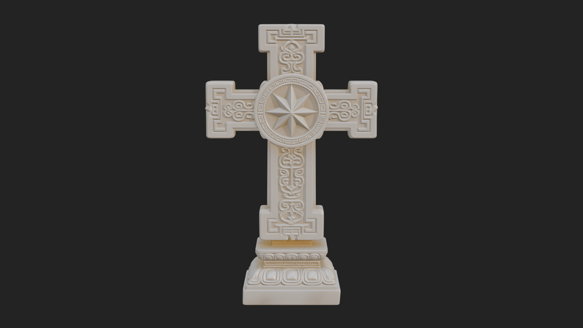 Carved Relief Wall Cross Design 357 3D Print Model 3D Model