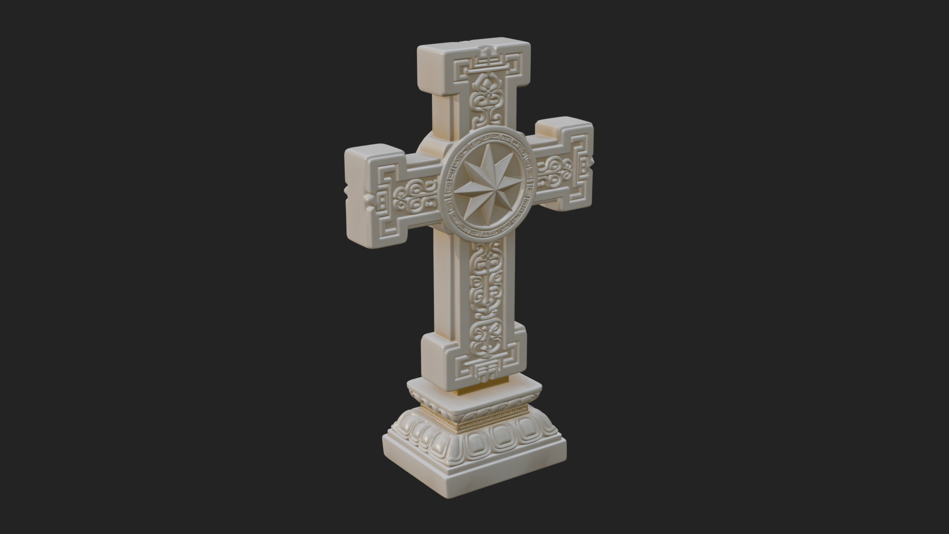 Carved Relief Wall Cross Design 357 3D Print Model 3D Model