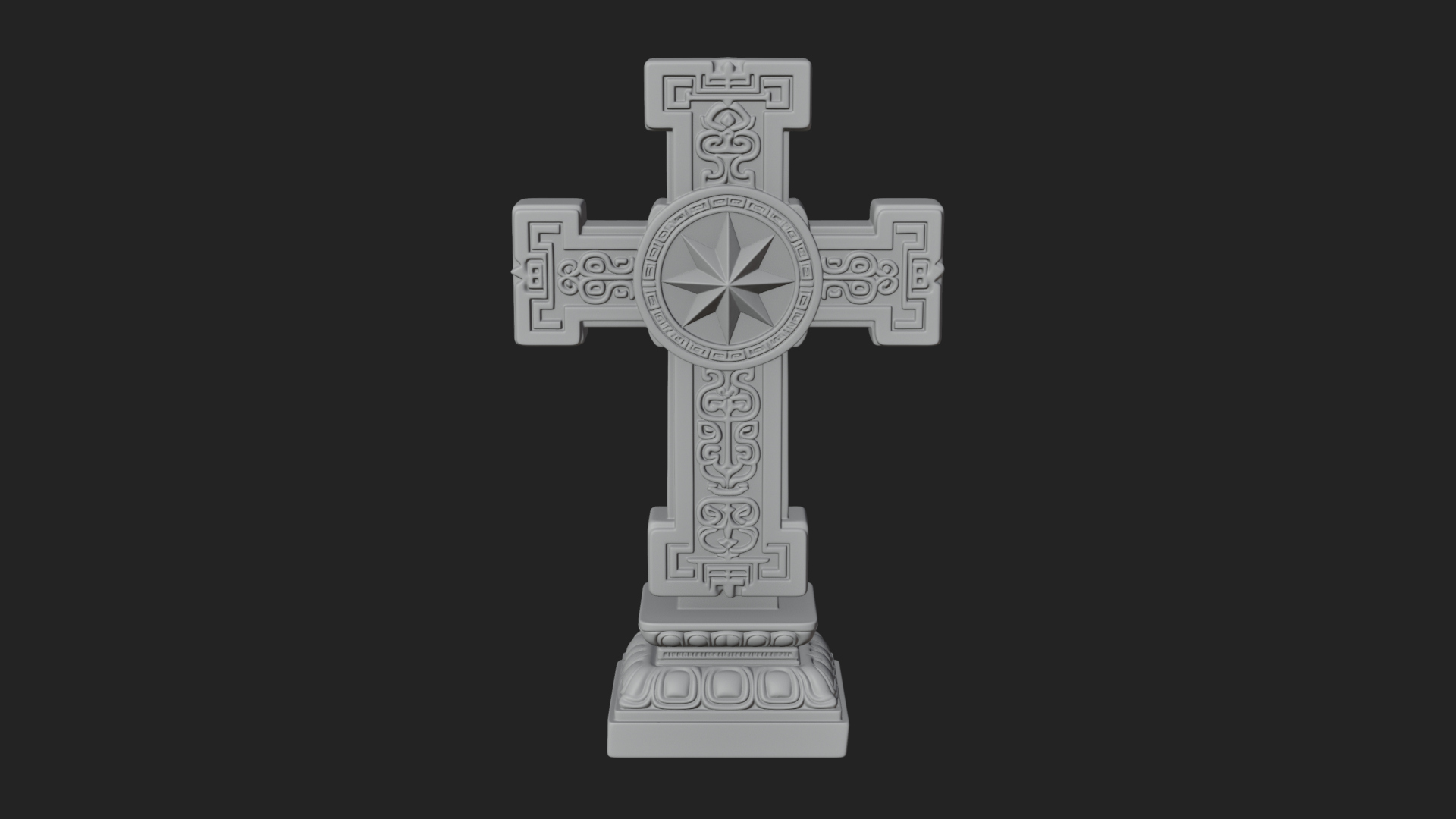 Carved Relief Wall Cross Design 357 3D Print Model 3D Model