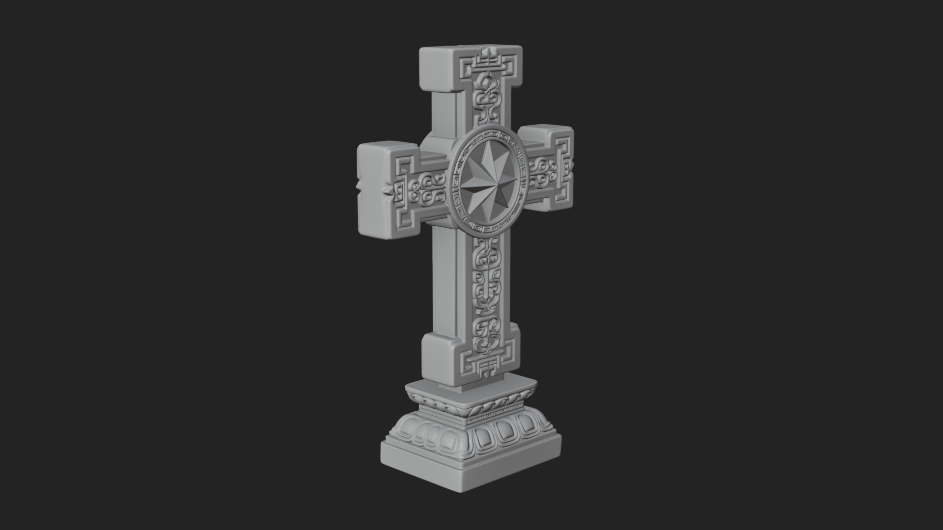 Carved Relief Wall Cross Design 357 3D Print Model 3D Model