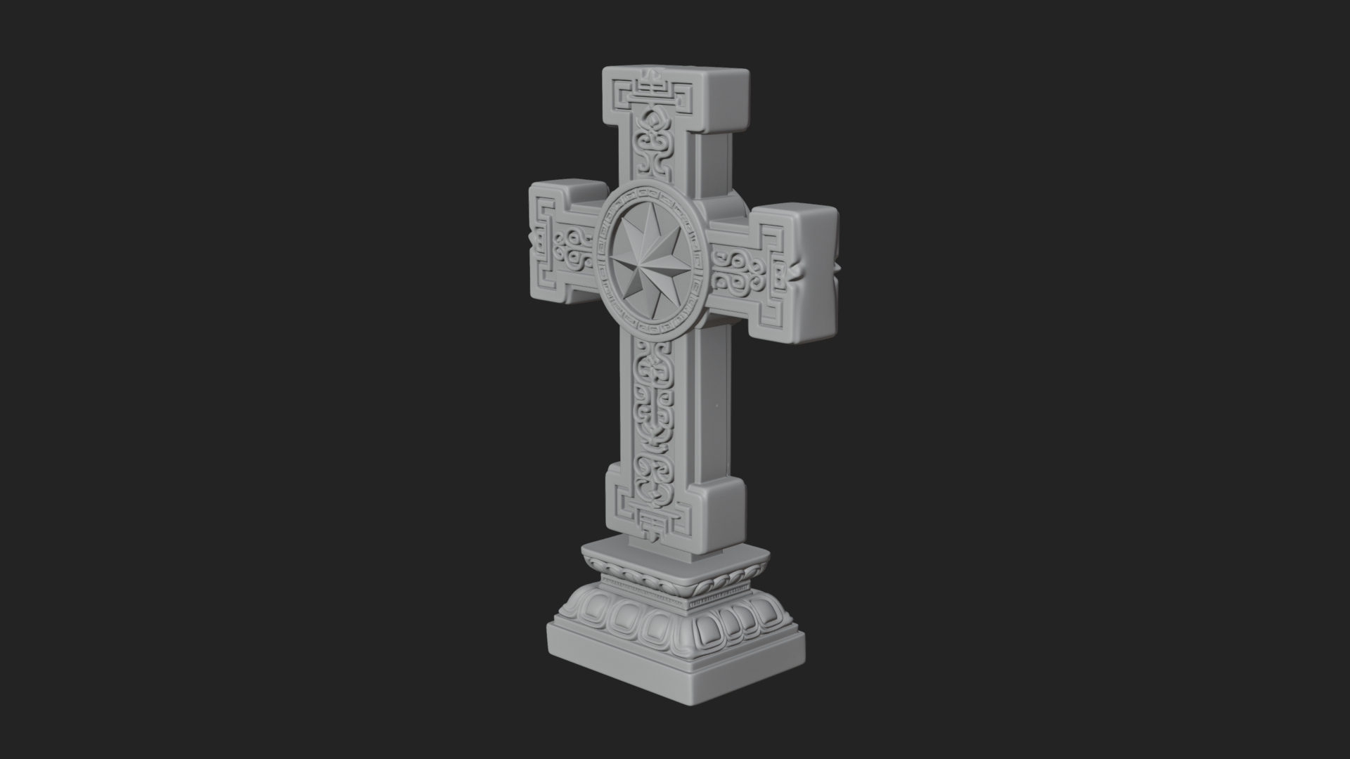 Carved Relief Wall Cross Design 357 3D Print Model 3D Model