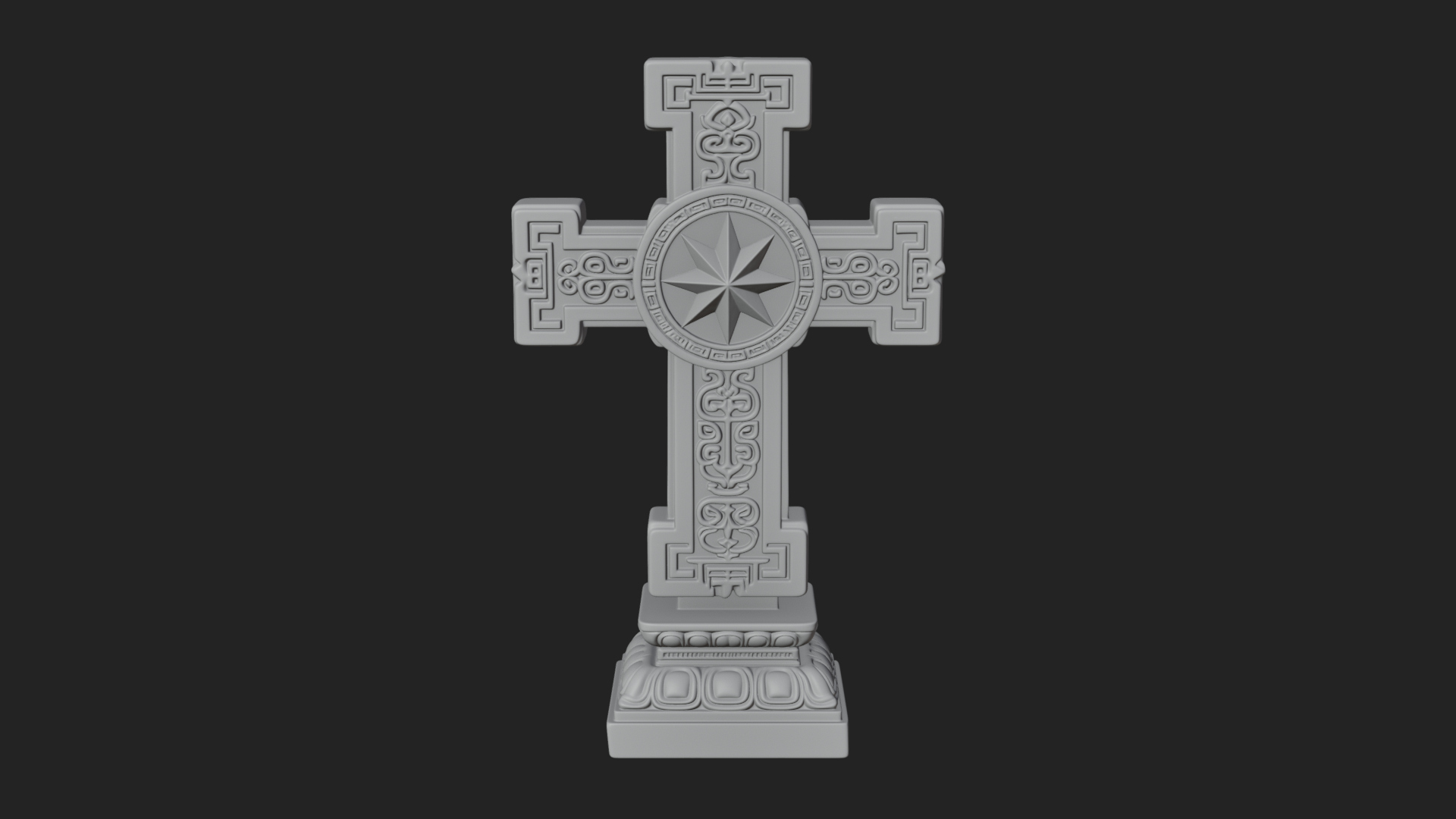 Carved Relief Wall Cross Design 357 3D Print Model 3D Model