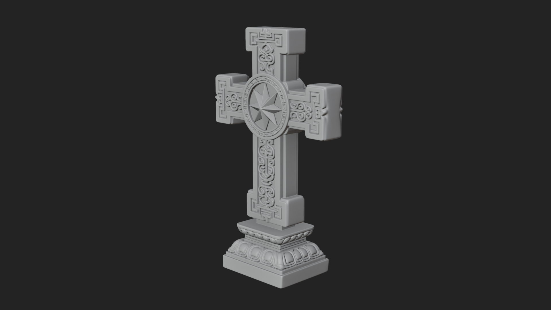 Carved Relief Wall Cross Design 357 3D Print Model 3D Model