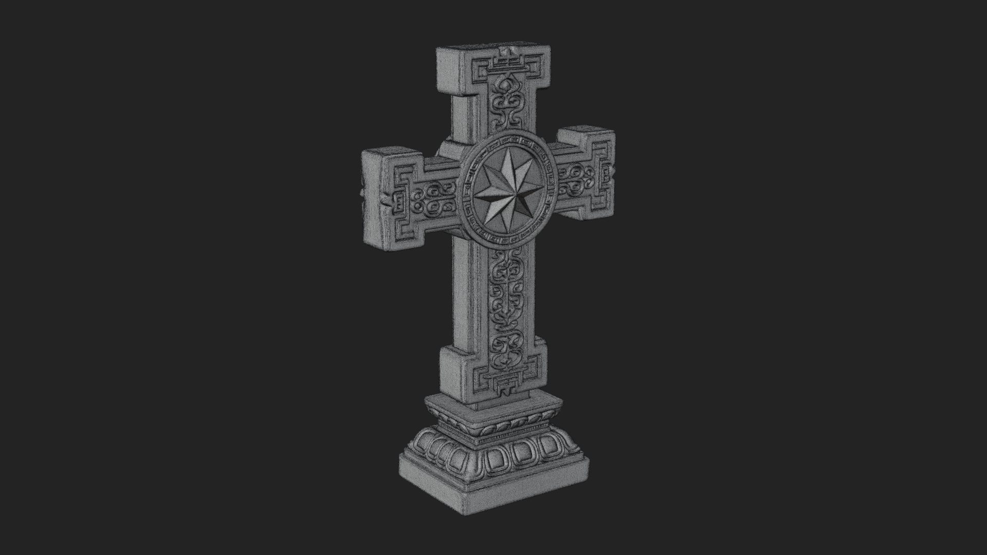 Carved Relief Wall Cross Design 357 3D Print Model 3D Model