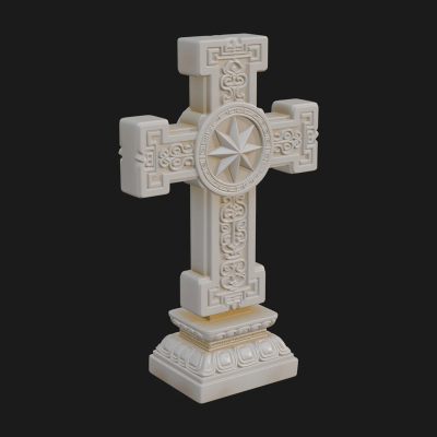 Carved Relief Wall Cross Design 357 3D Print Model