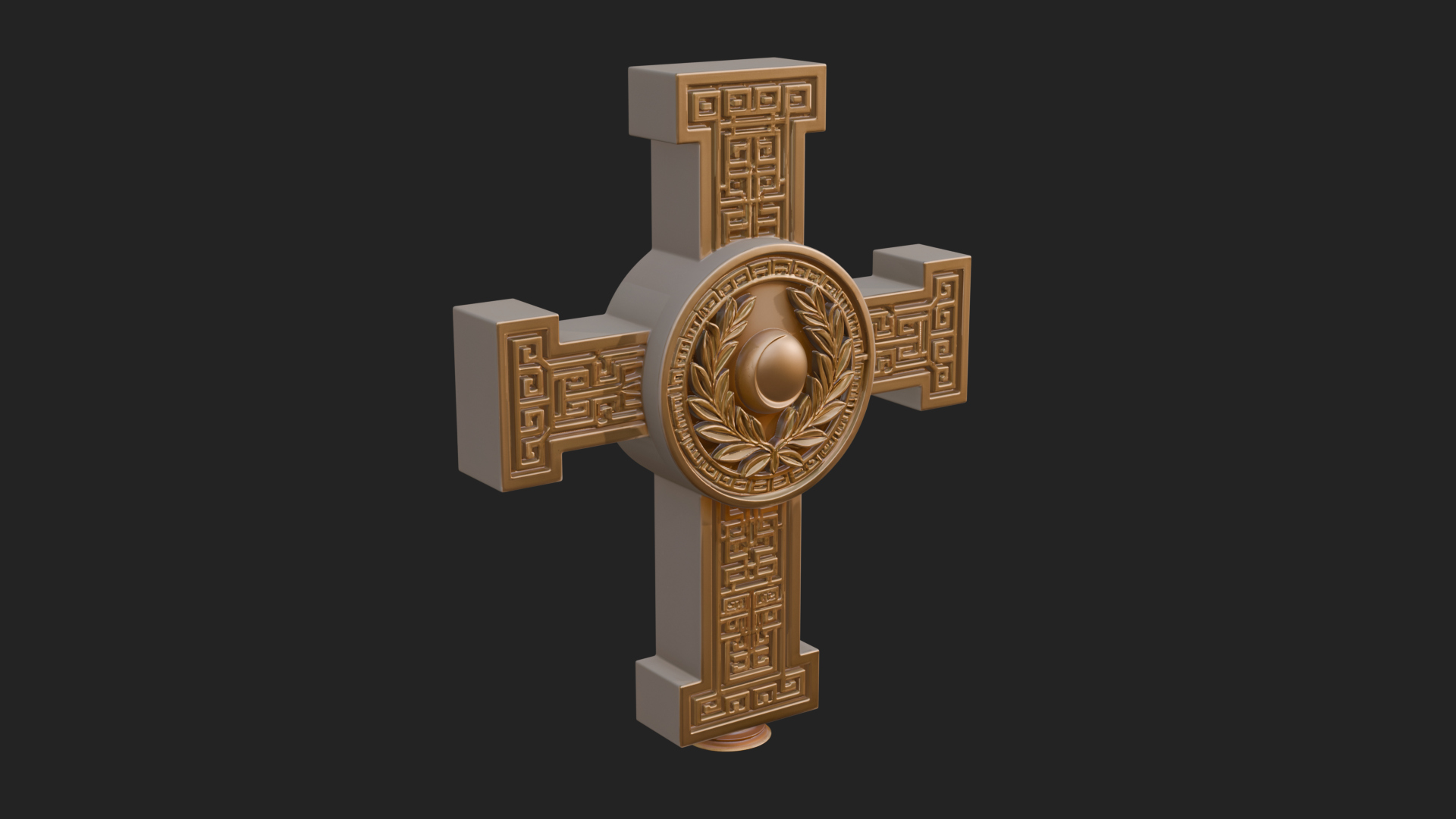 Carved Relief Wall Cross Design 358 3D Print Model 3D Model
