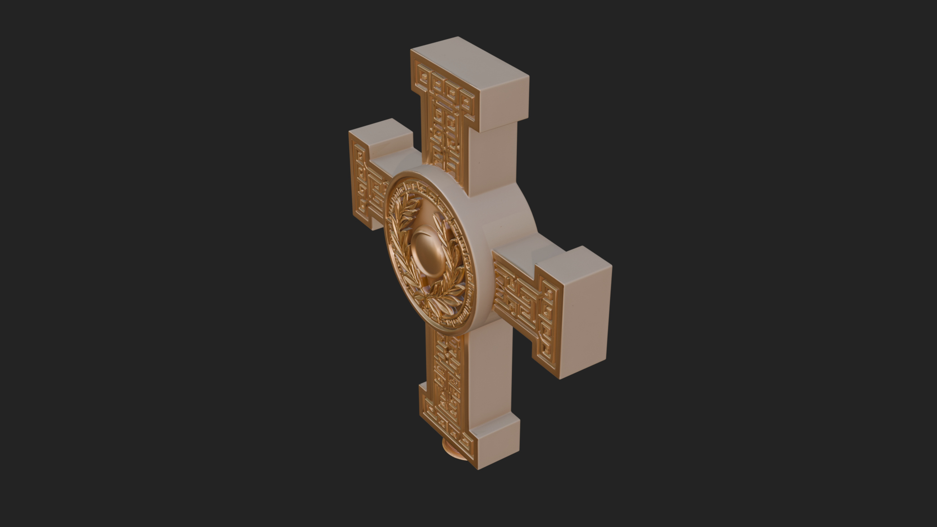 Carved Relief Wall Cross Design 358 3D Print Model 3D Model