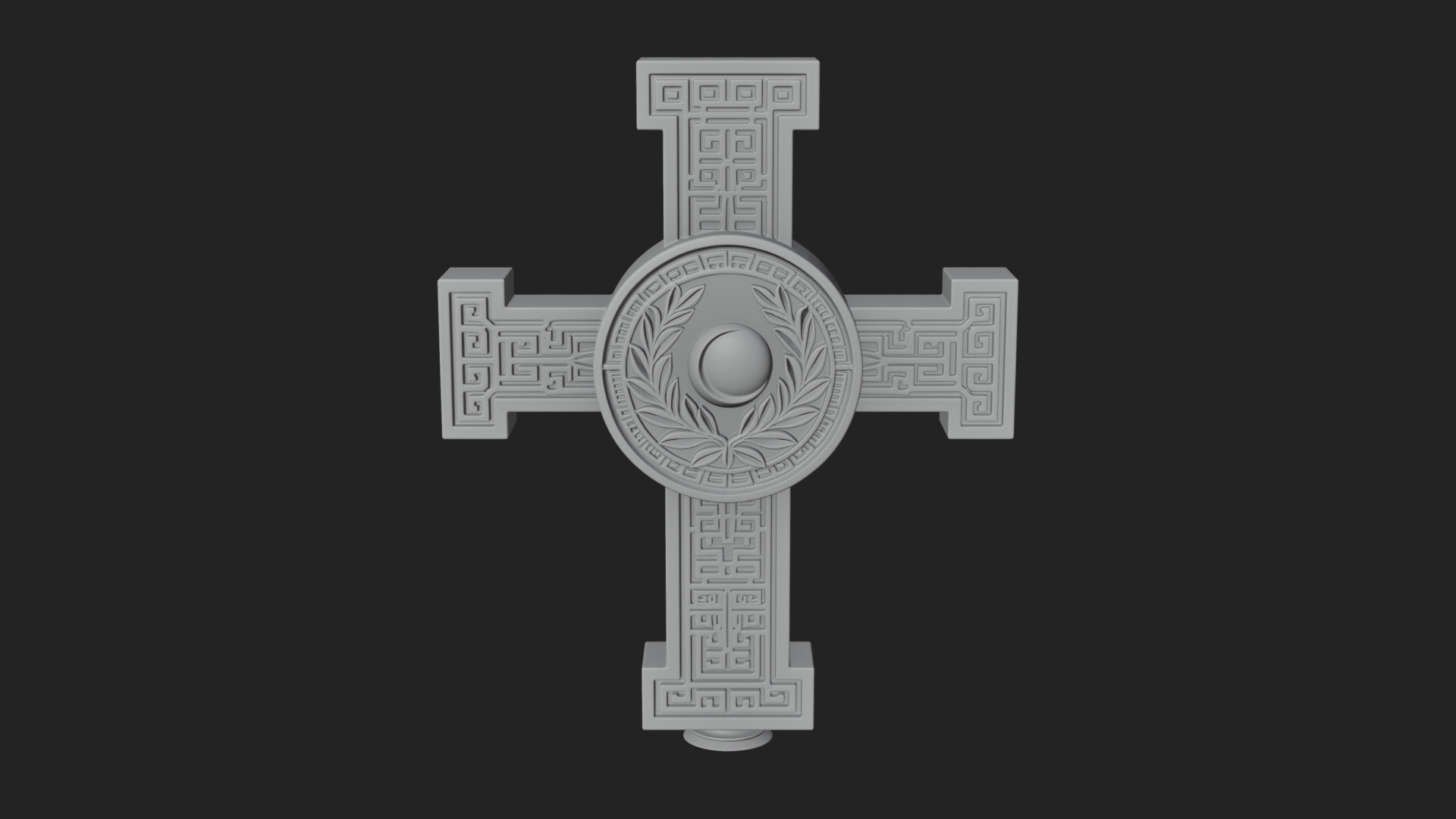 Carved Relief Wall Cross Design 358 3D Print Model 3D Model