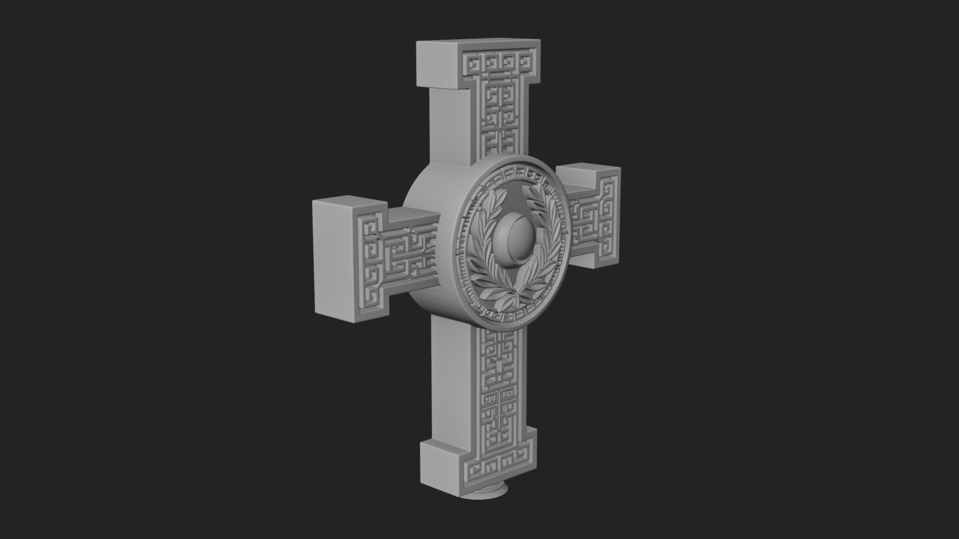 Carved Relief Wall Cross Design 358 3D Print Model 3D Model
