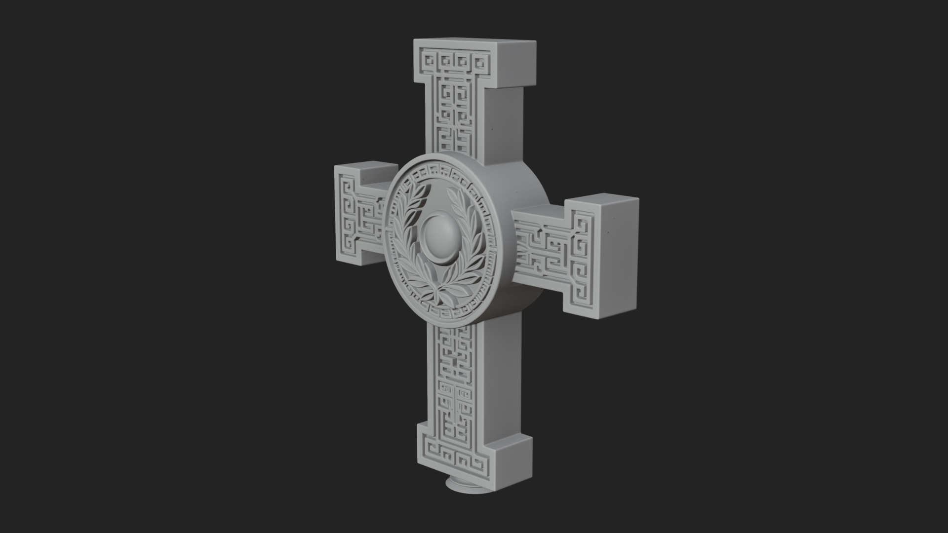 Carved Relief Wall Cross Design 358 3D Print Model 3D Model