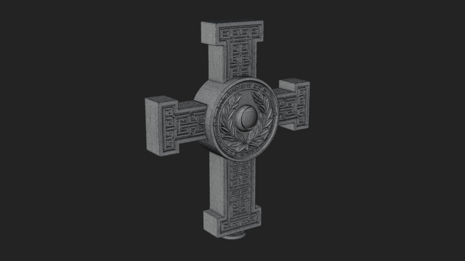 Carved Relief Wall Cross Design 358 3D Print Model 3D Model