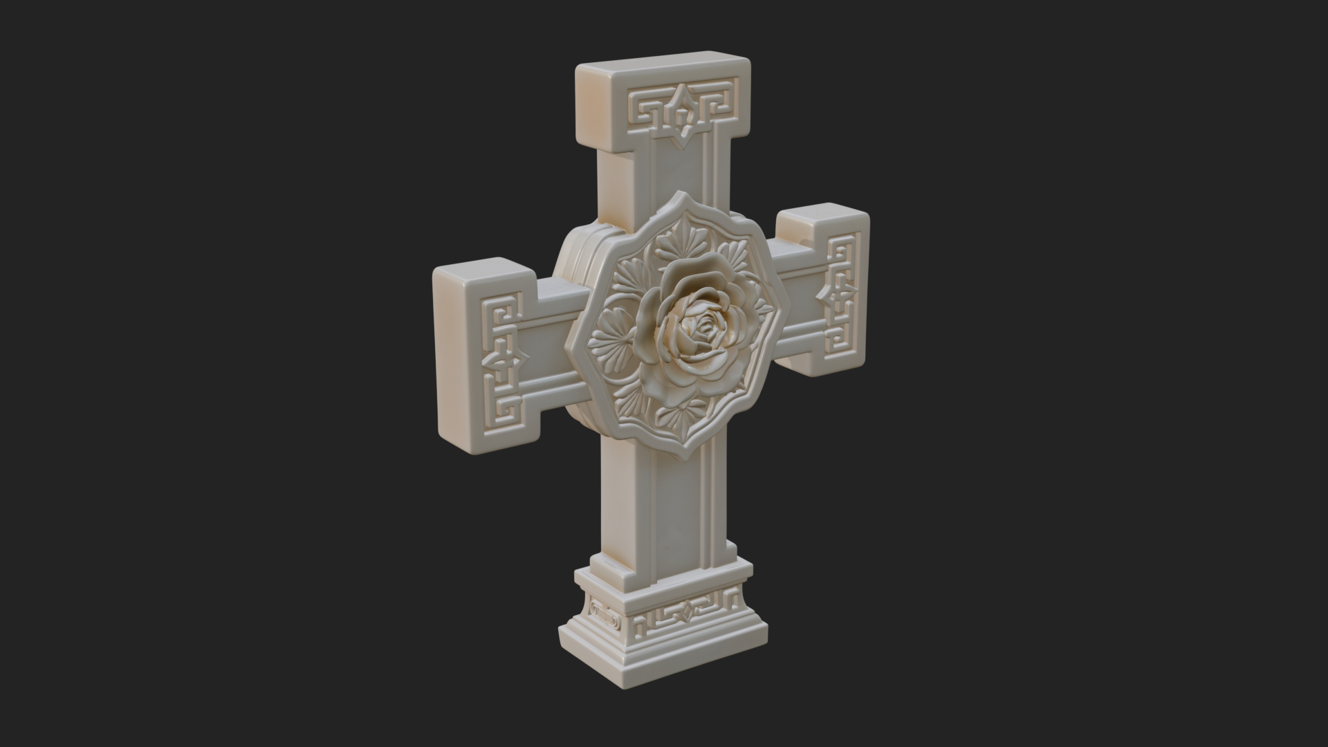 Carved Relief Wall Cross Design 359 3D Print Model 3D Model