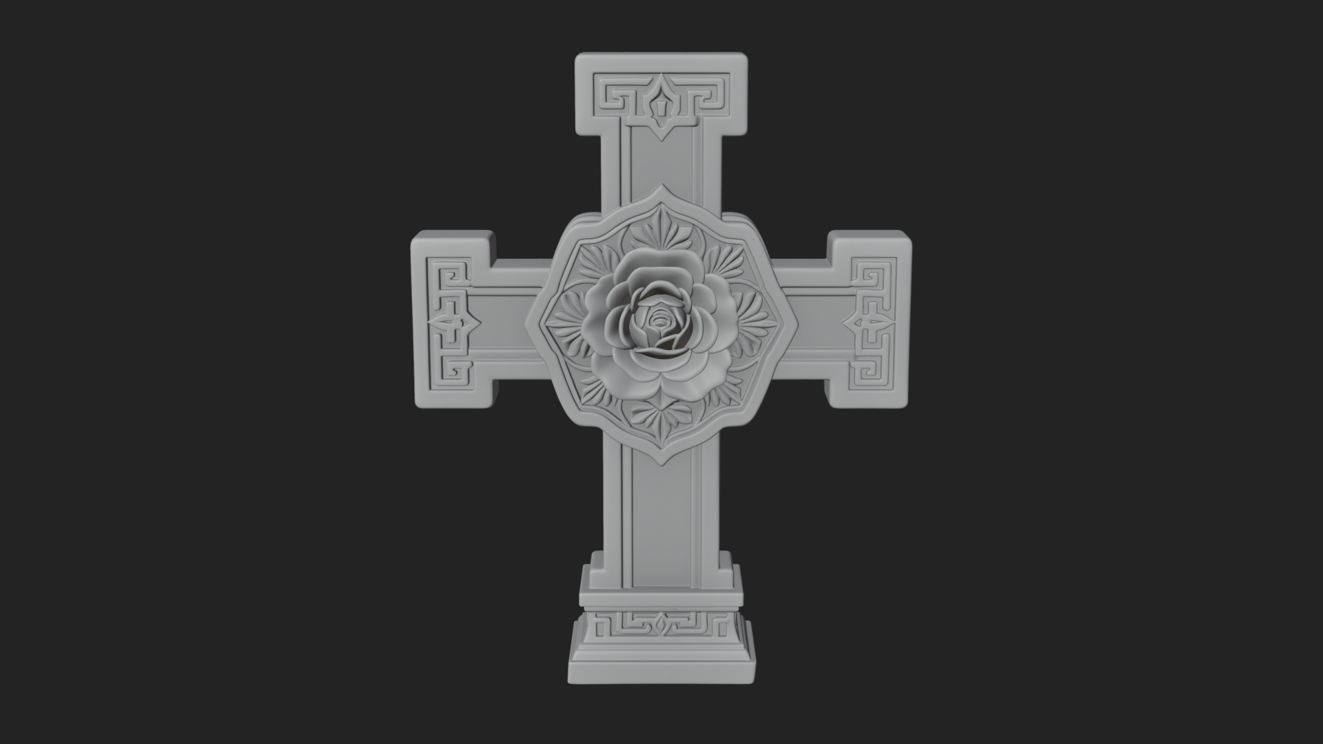 Carved Relief Wall Cross Design 359 3D Print Model 3D Model