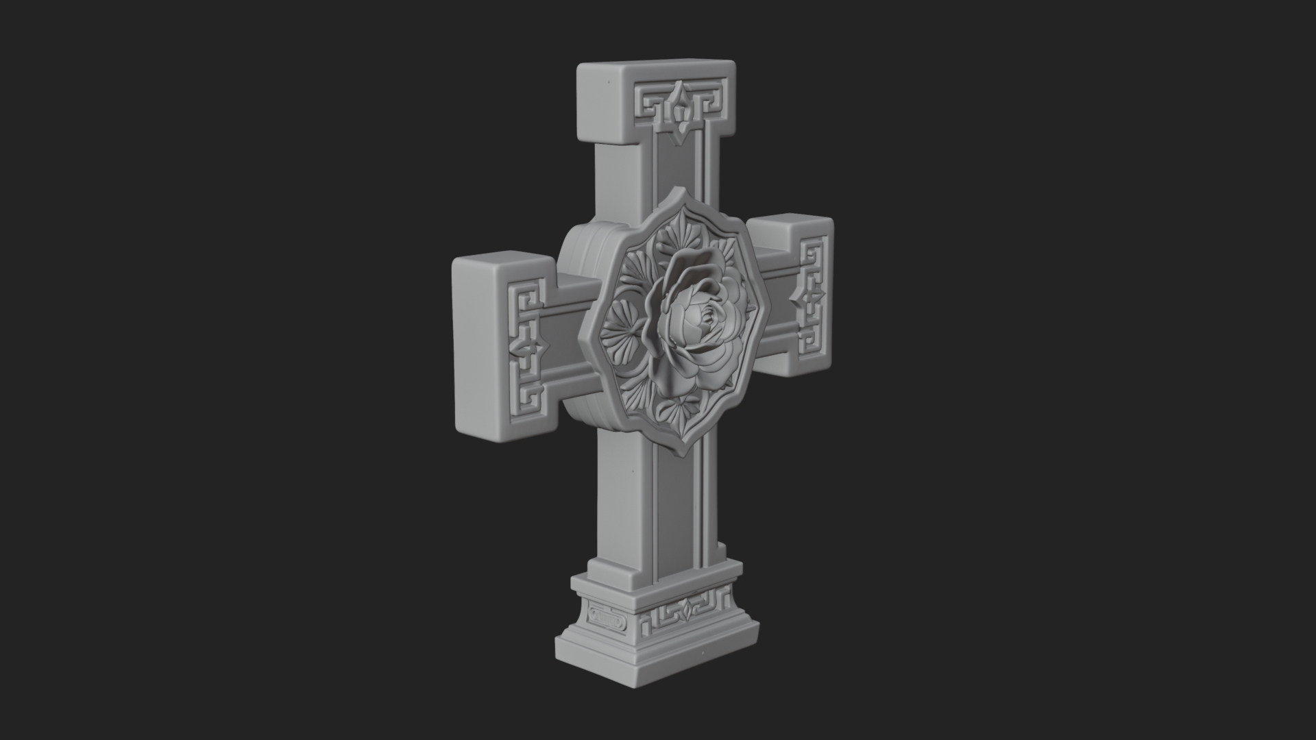 Carved Relief Wall Cross Design 359 3D Print Model 3D Model