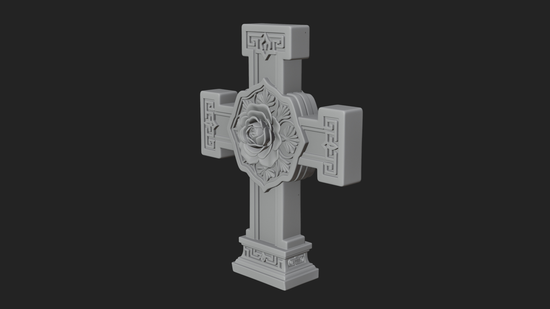 Carved Relief Wall Cross Design 359 3D Print Model 3D Model