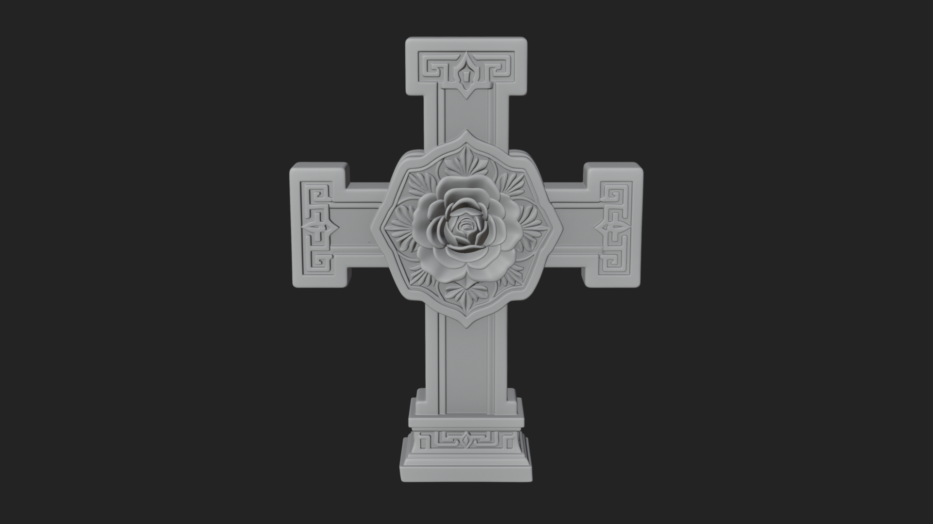 Carved Relief Wall Cross Design 359 3D Print Model 3D Model