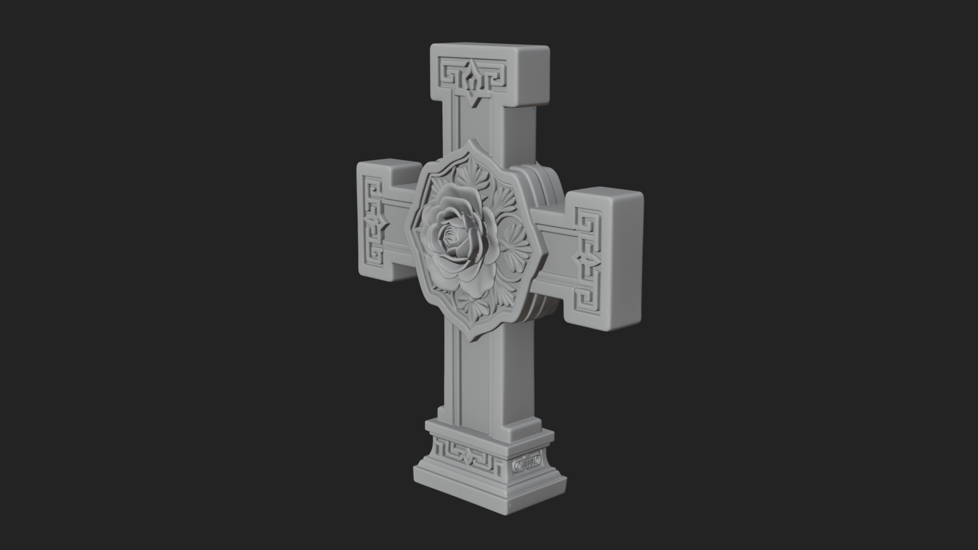 Carved Relief Wall Cross Design 359 3D Print Model 3D Model