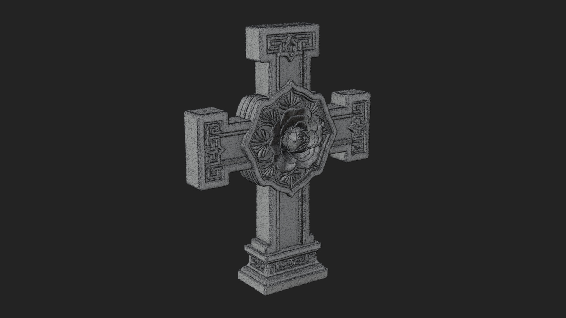 Carved Relief Wall Cross Design 359 3D Print Model 3D Model