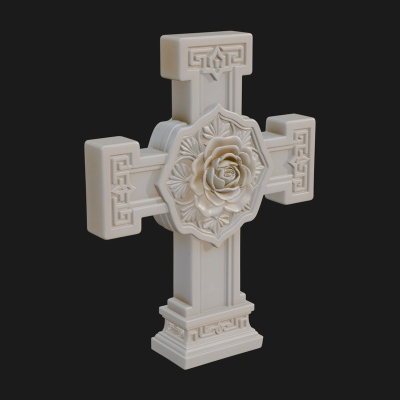 Carved Relief Wall Cross Design 359 3D Print Model