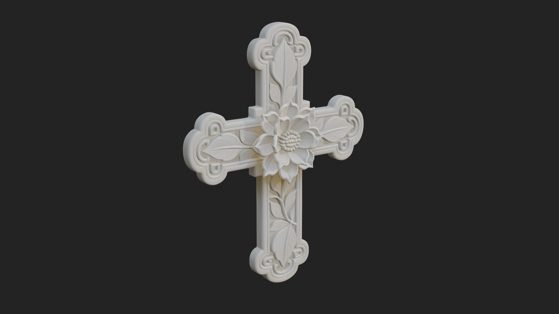 Carved Relief Wall Cross Design 36 3D Print Model 3D Model