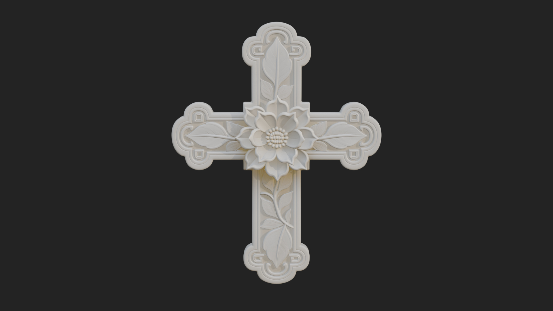 Carved Relief Wall Cross Design 36 3D Print Model 3D Model