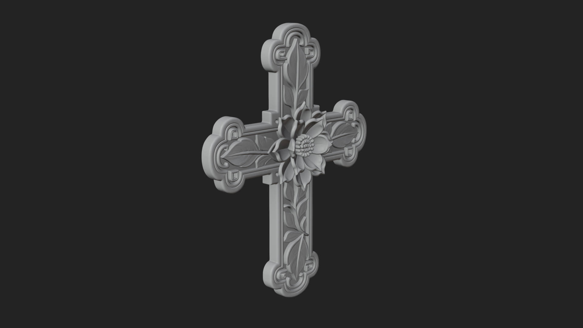 Carved Relief Wall Cross Design 36 3D Print Model 3D Model