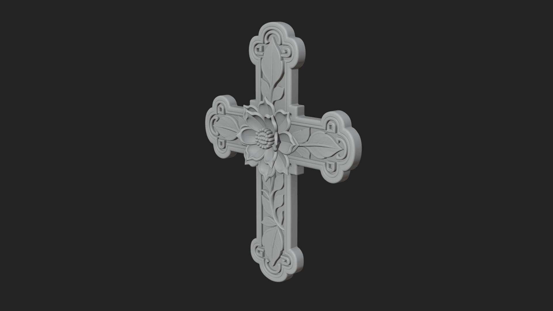 Carved Relief Wall Cross Design 36 3D Print Model 3D Model