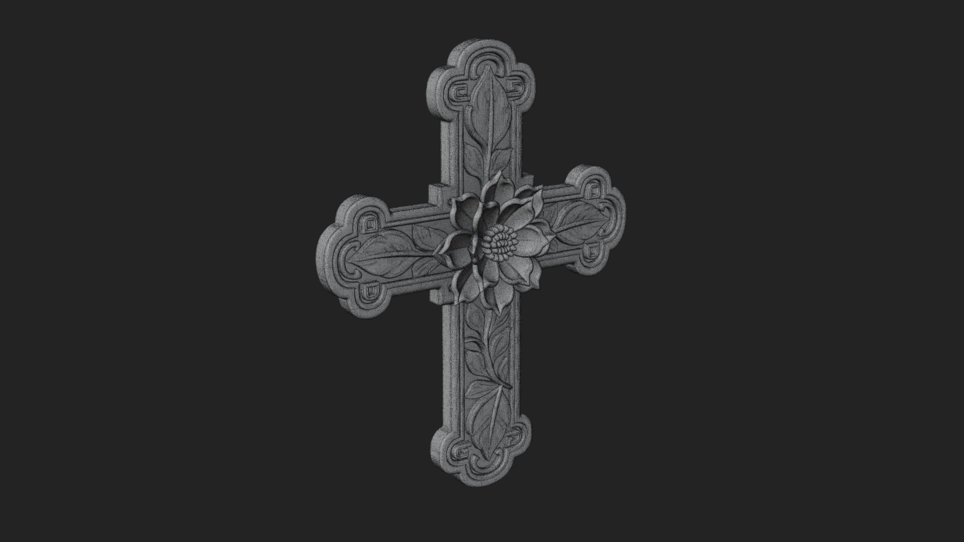 Carved Relief Wall Cross Design 36 3D Print Model 3D Model