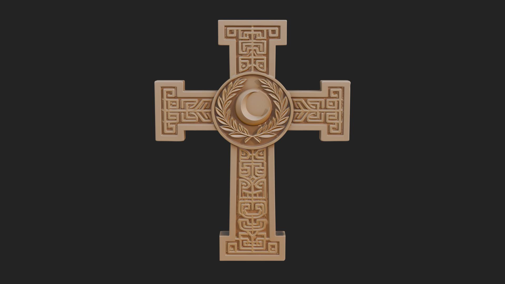 Carved Relief Wall Cross Design 360 3D Print Model 3D Model