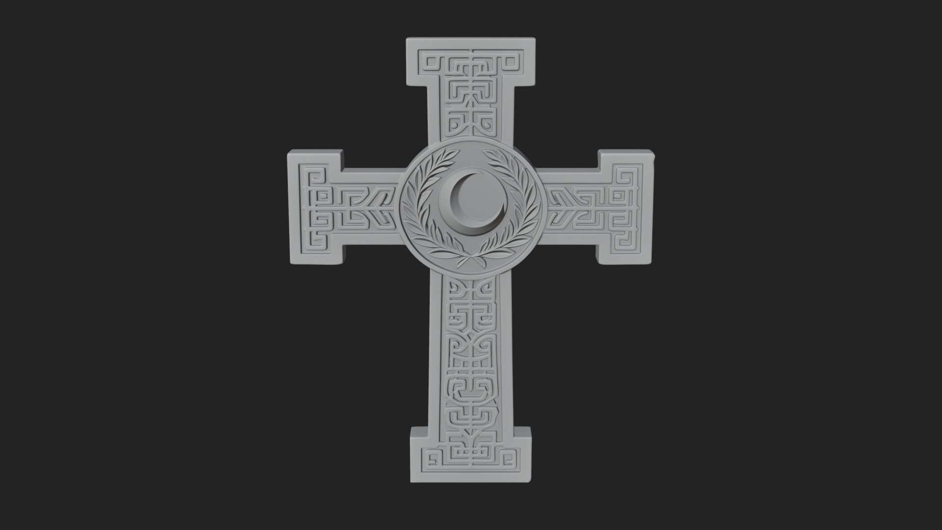 Carved Relief Wall Cross Design 360 3D Print Model 3D Model