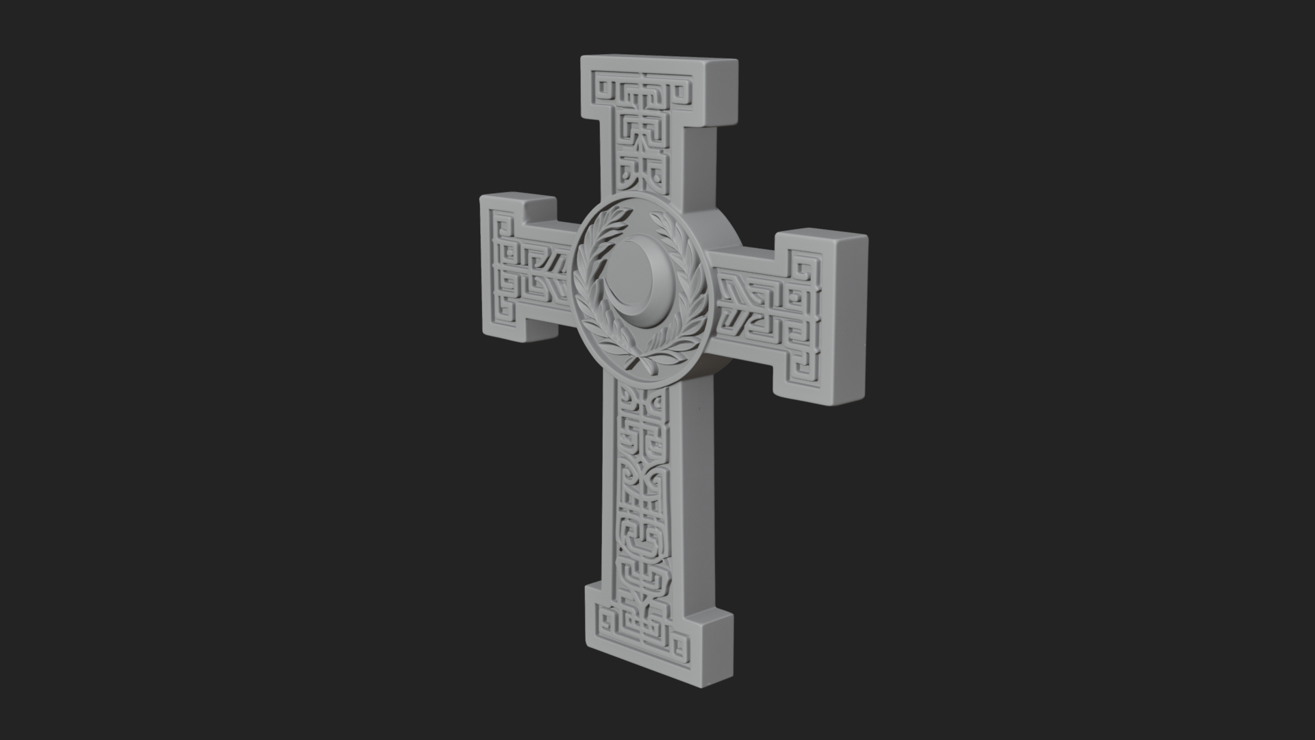 Carved Relief Wall Cross Design 360 3D Print Model 3D Model