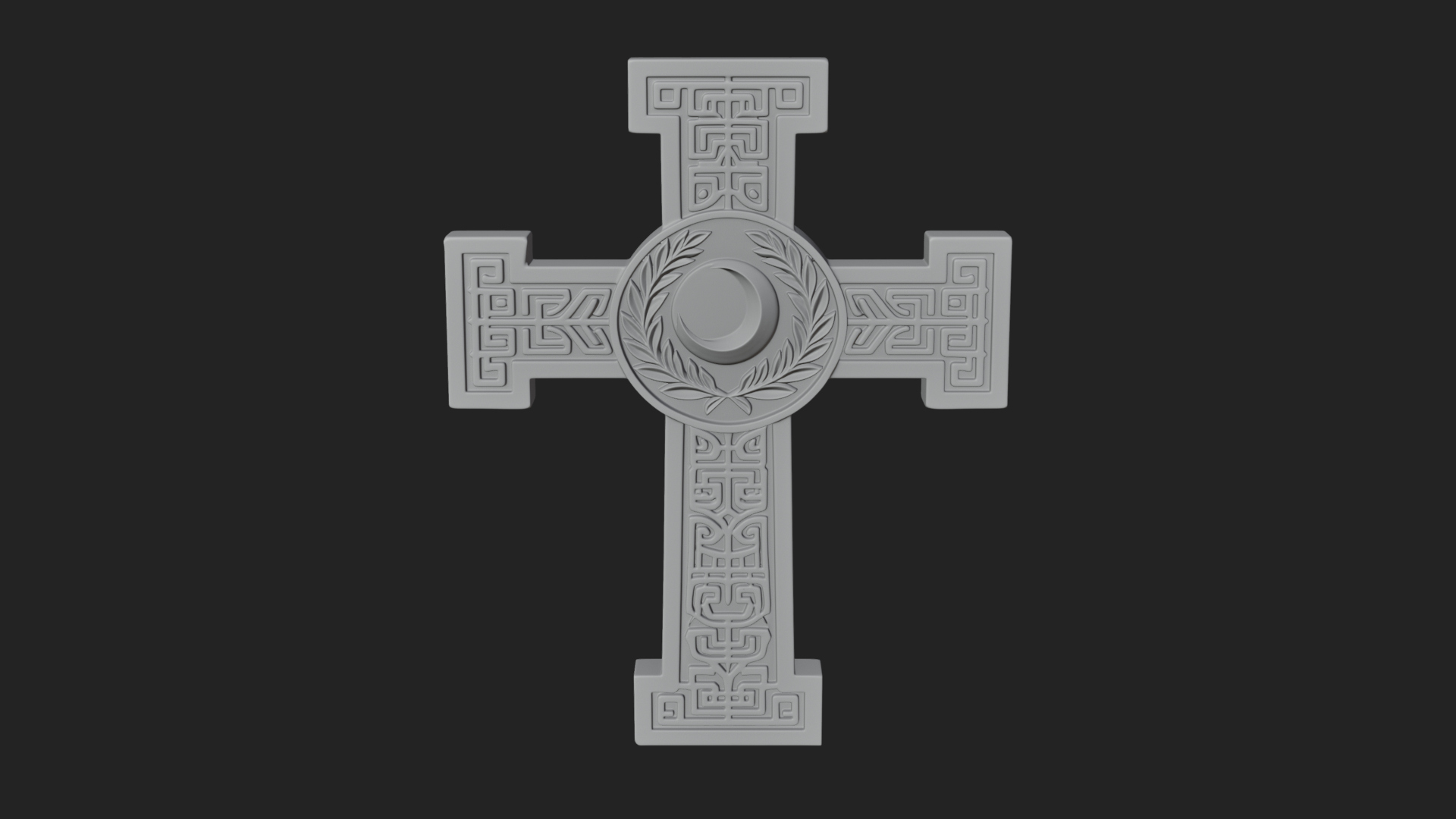 Carved Relief Wall Cross Design 360 3D Print Model 3D Model
