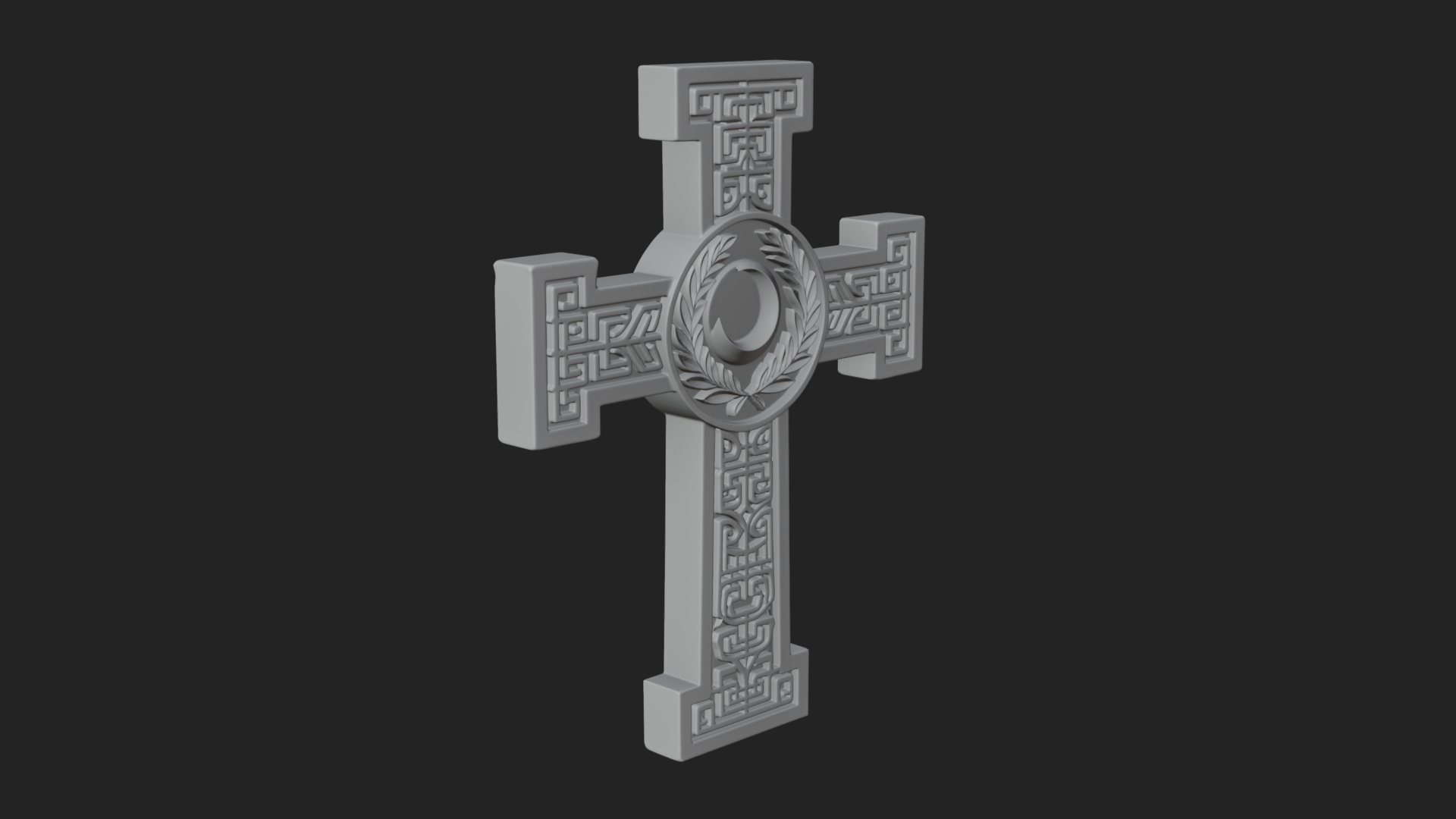 Carved Relief Wall Cross Design 360 3D Print Model 3D Model