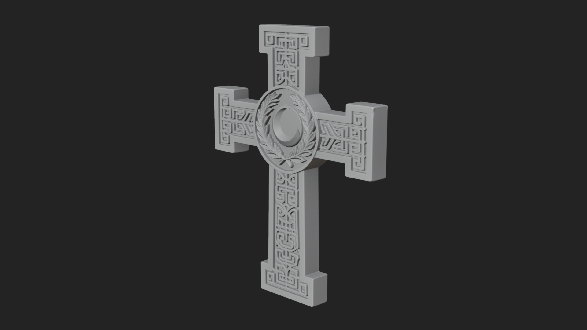 Carved Relief Wall Cross Design 360 3D Print Model 3D Model