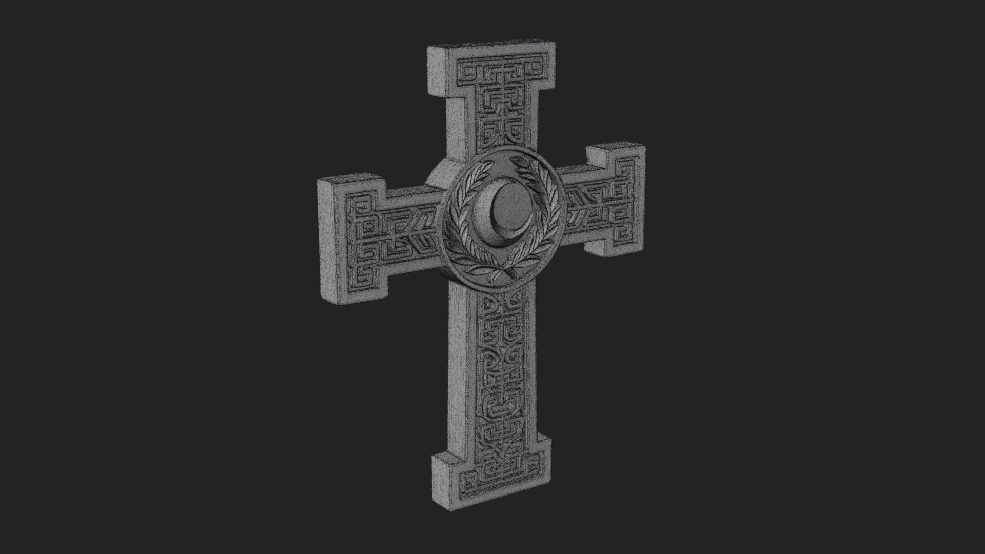 Carved Relief Wall Cross Design 360 3D Print Model 3D Model