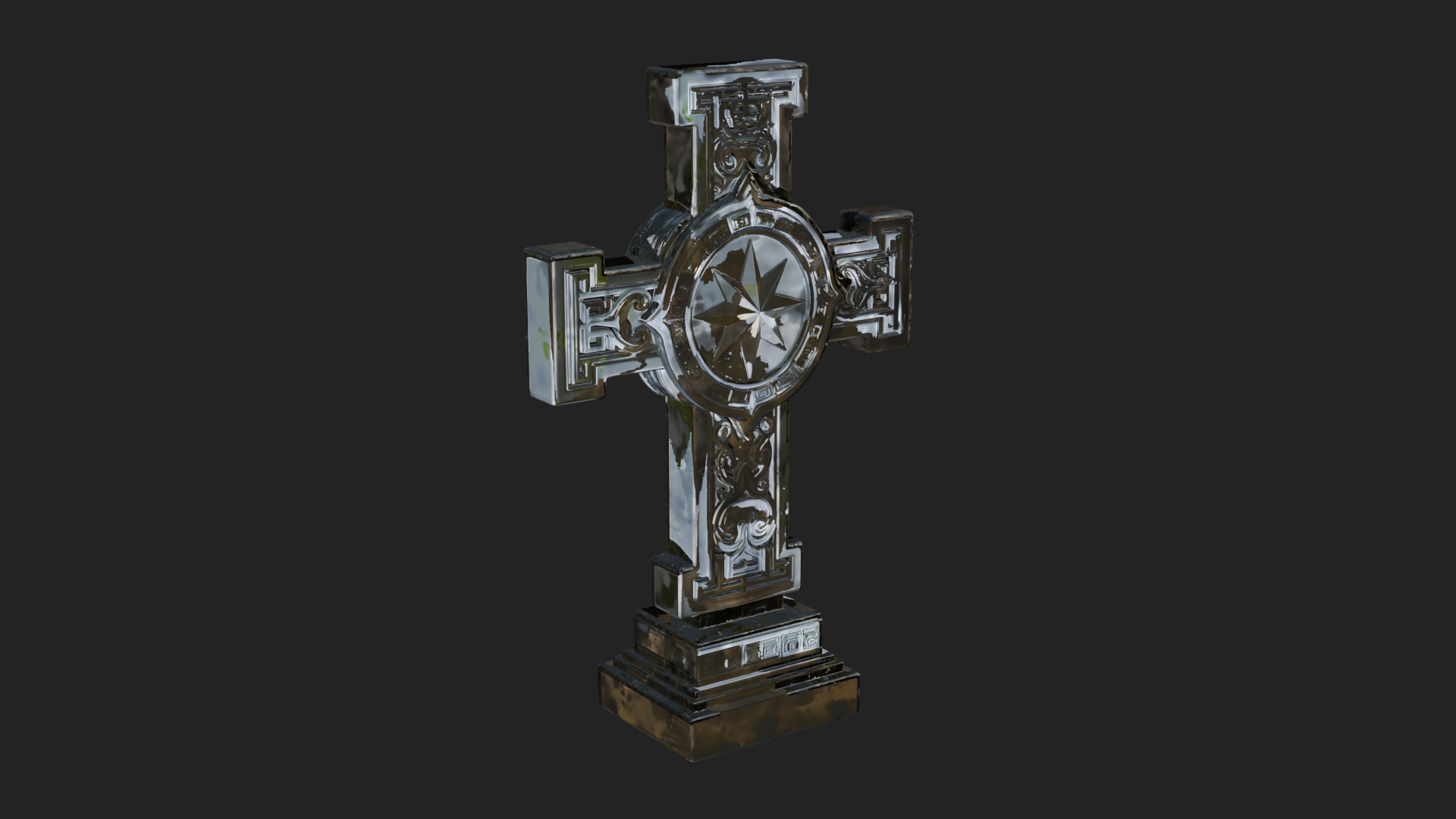Carved Relief Wall Cross Design 361 3D Print Model 3D Model