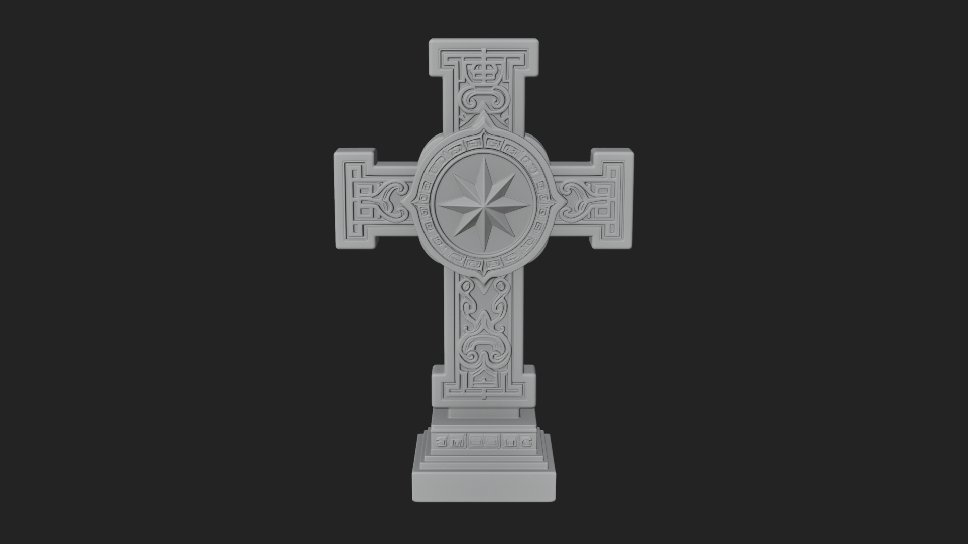 Carved Relief Wall Cross Design 361 3D Print Model 3D Model