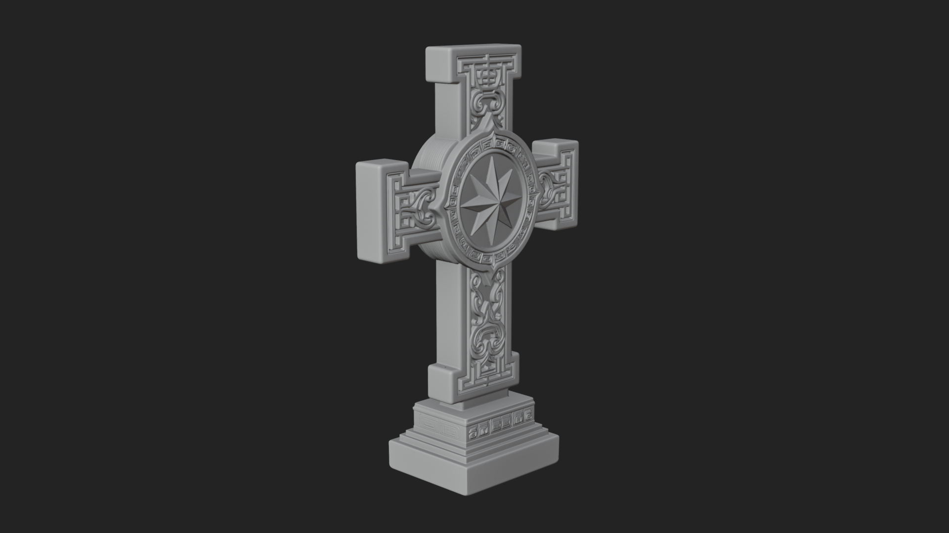 Carved Relief Wall Cross Design 361 3D Print Model 3D Model