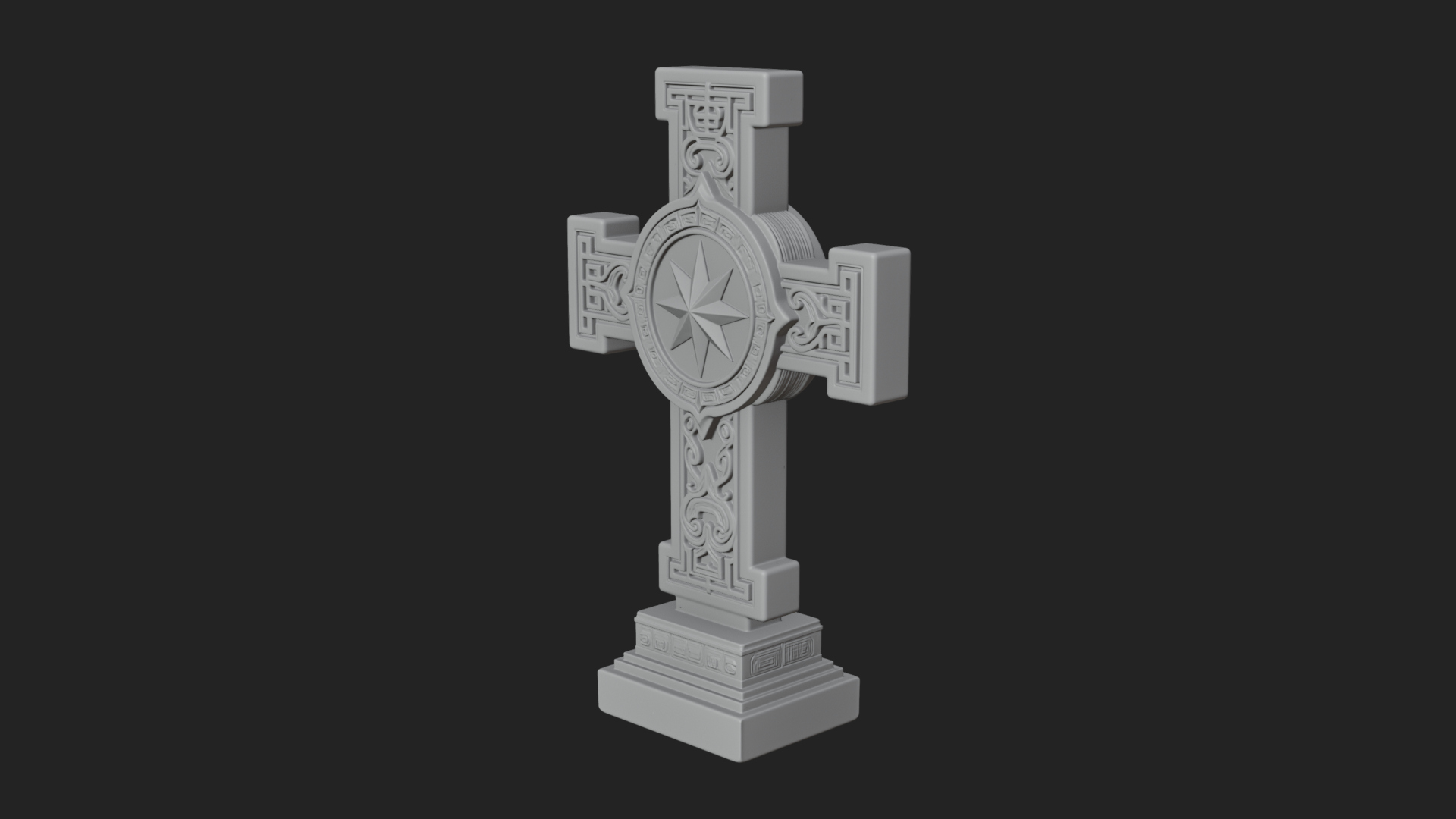 Carved Relief Wall Cross Design 361 3D Print Model 3D Model
