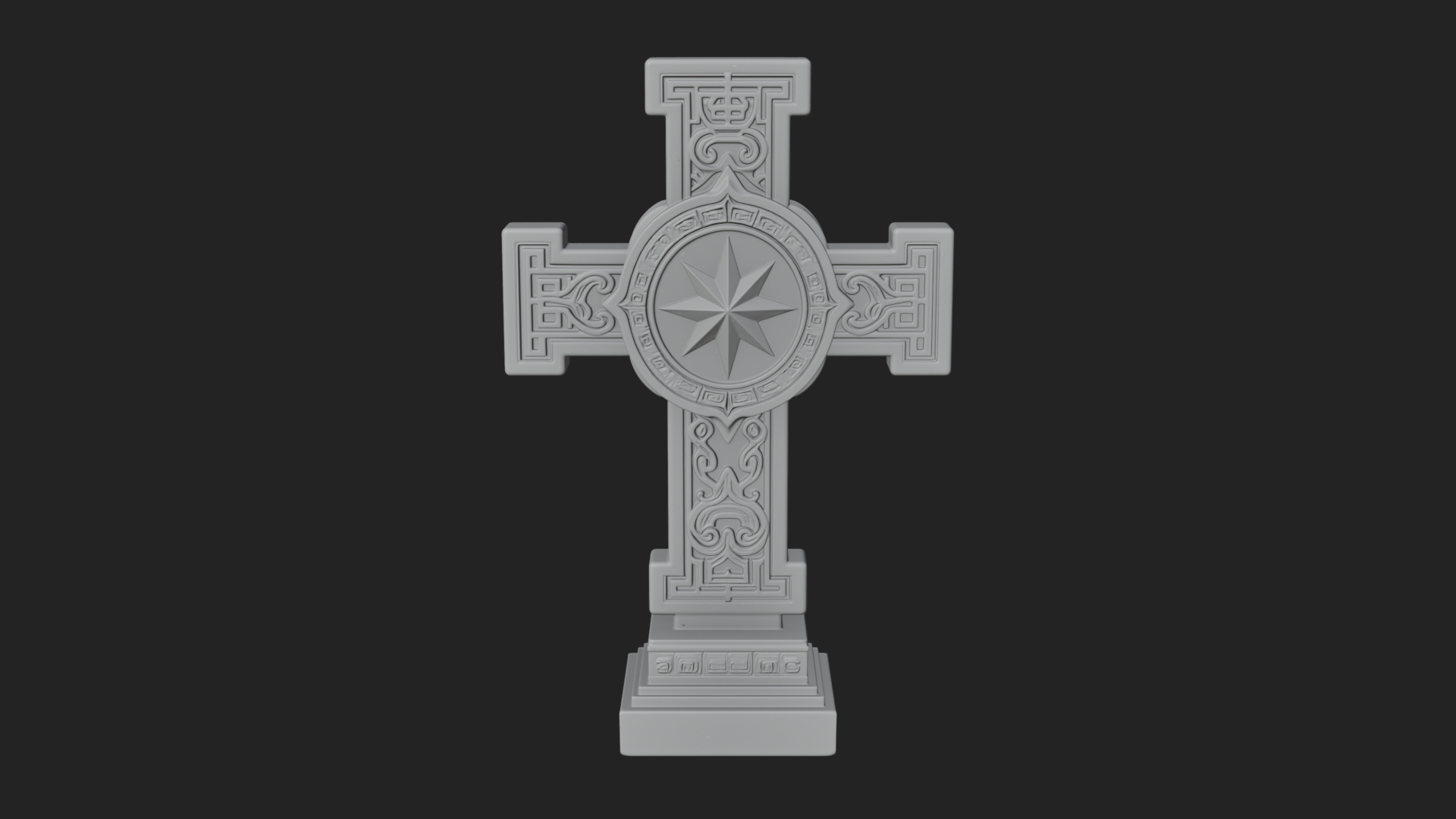 Carved Relief Wall Cross Design 361 3D Print Model 3D Model