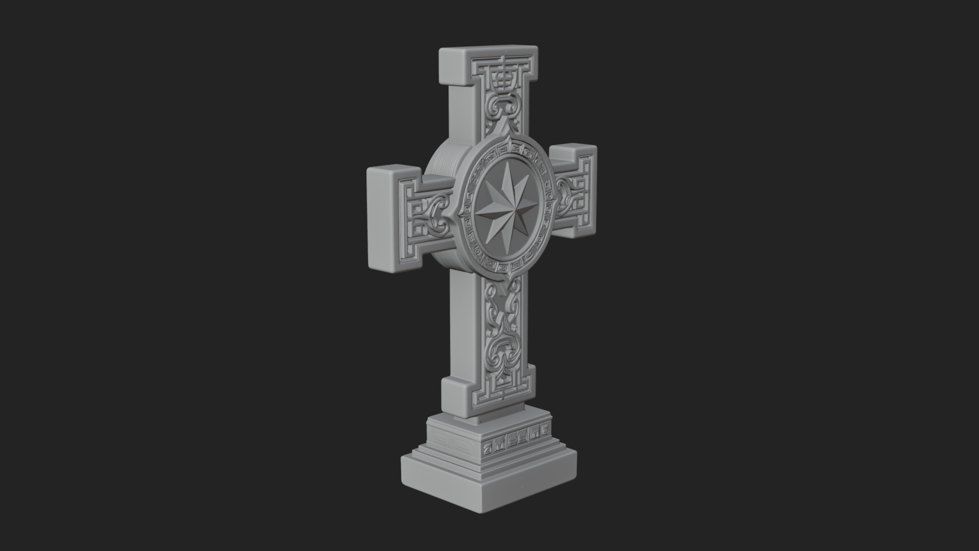 Carved Relief Wall Cross Design 361 3D Print Model 3D Model